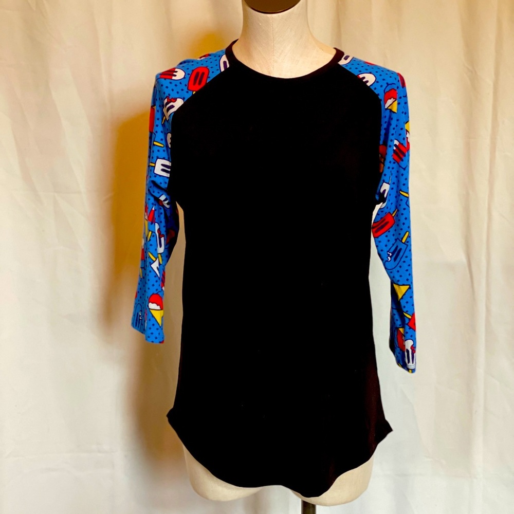 LLR Randy Popsicle blue & black Tee Women's Sz M